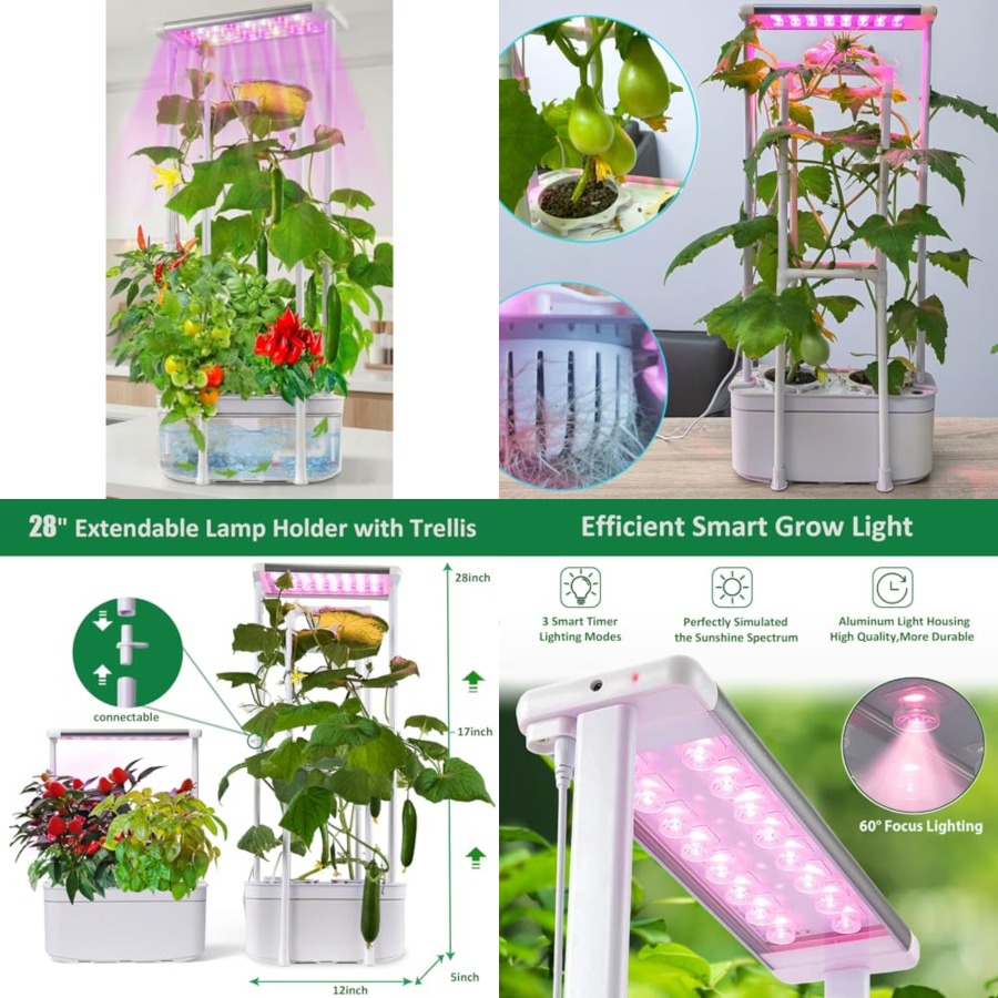 Led Grow Light - Hydroponics Growing System kit with Trellis,