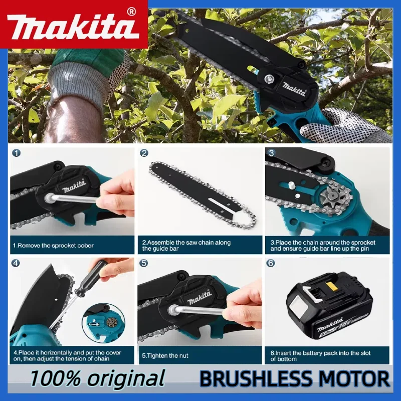 Makita 6 Inch Chain Saw 18V El - огляд і ціна Gardening Tools Wooden