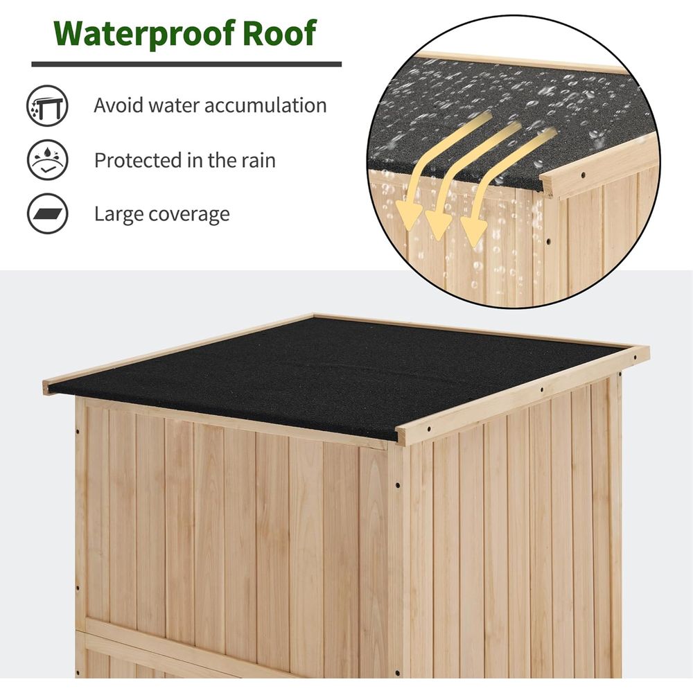 30 Natural Wood Outdoor Storag - огляд і ціна Gardening Tools Wooden