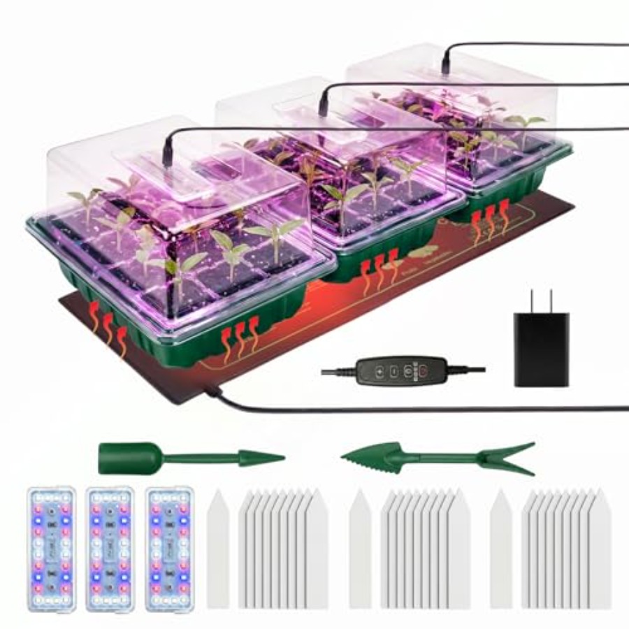 Seed Starter Tray 3 Pack with  - огляд і ціна Led Grow Light
