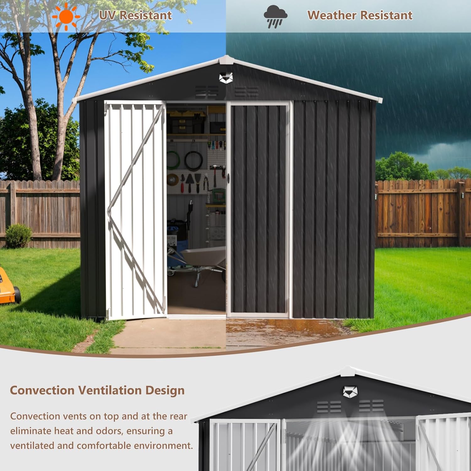 10x12 FT Metal Outdoor Storage - огляд і ціна Gardening Tools Bundle