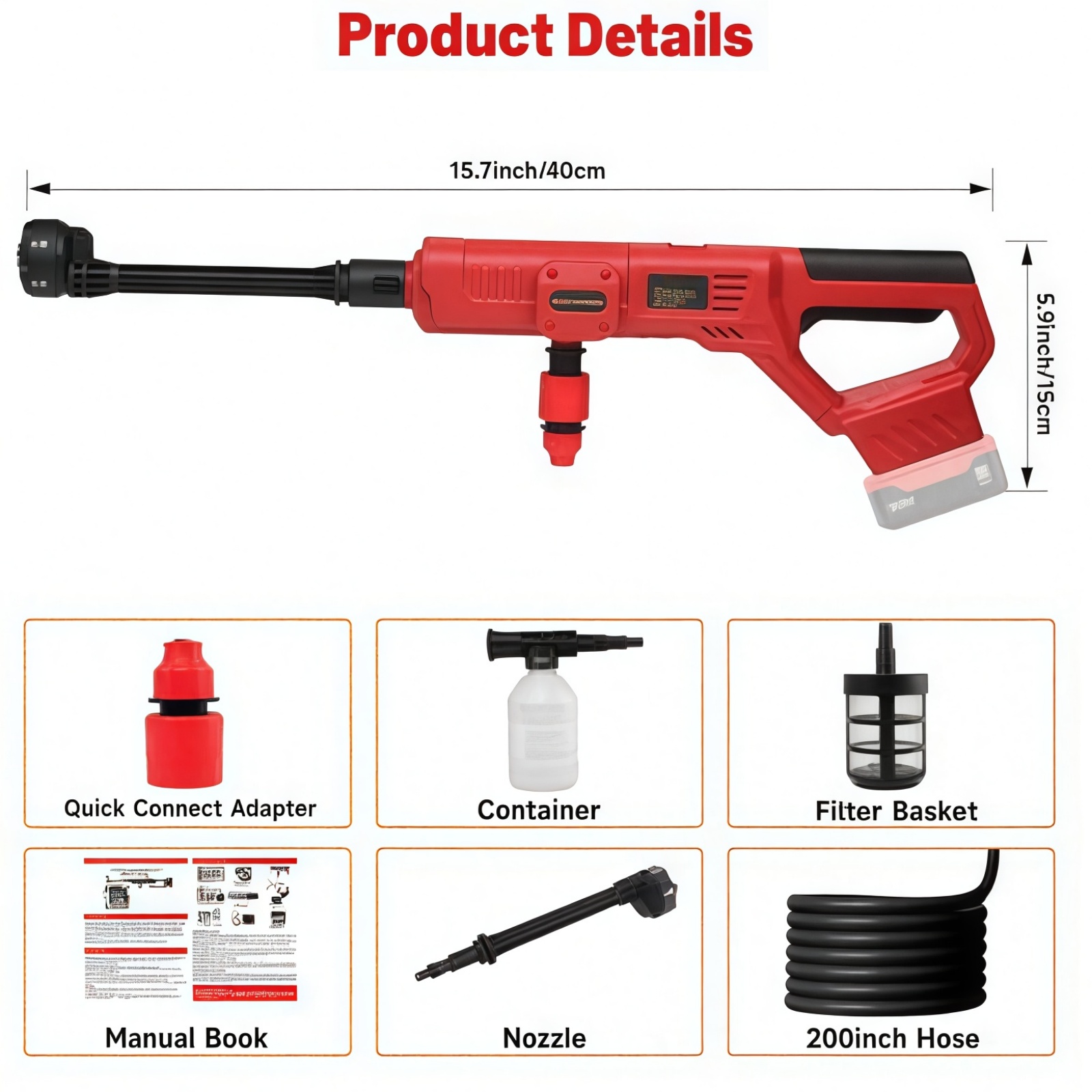Cordless Pressure Washer for M - огляд і ціна Gardening Tools Battery Powered