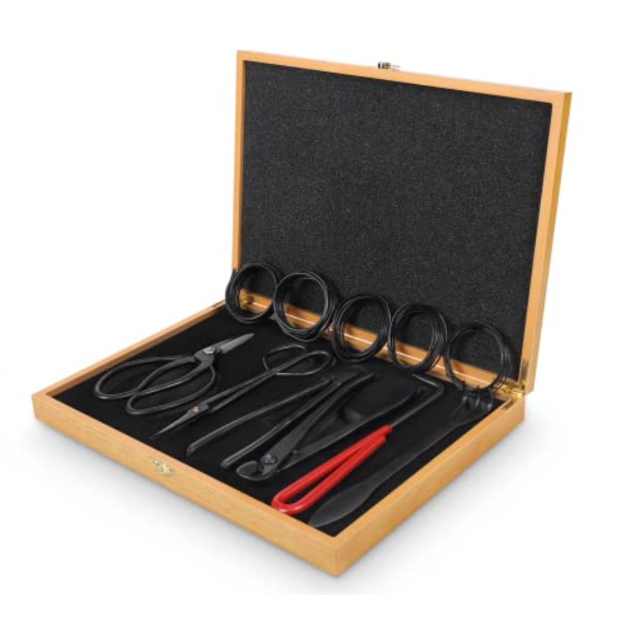 Bonsai Tools Set with Wood Box - огляд і ціна Bonsai Tool Set