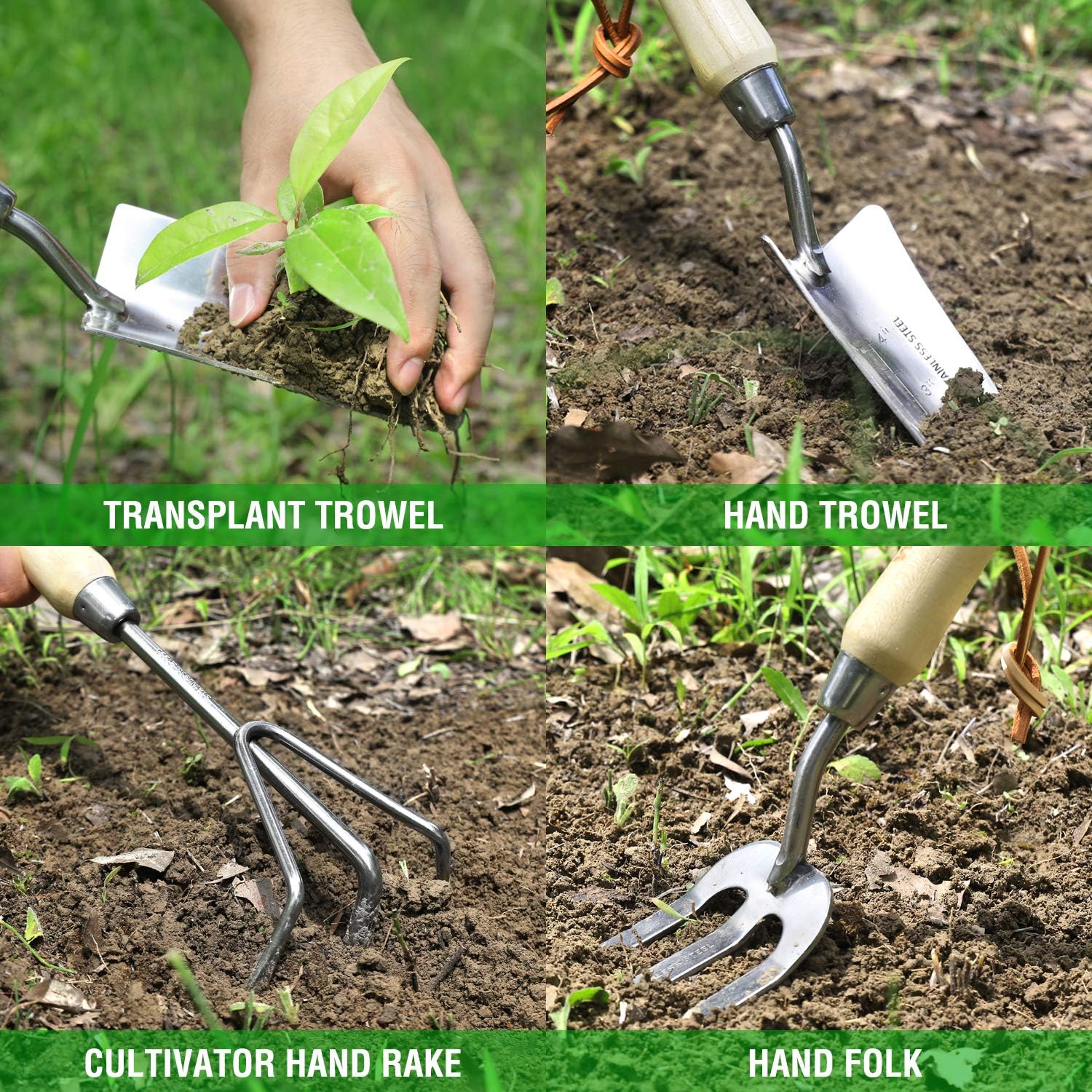 Garden Tools Set, 8 Piece Stai - огляд і ціна Gardening Tools Wooden