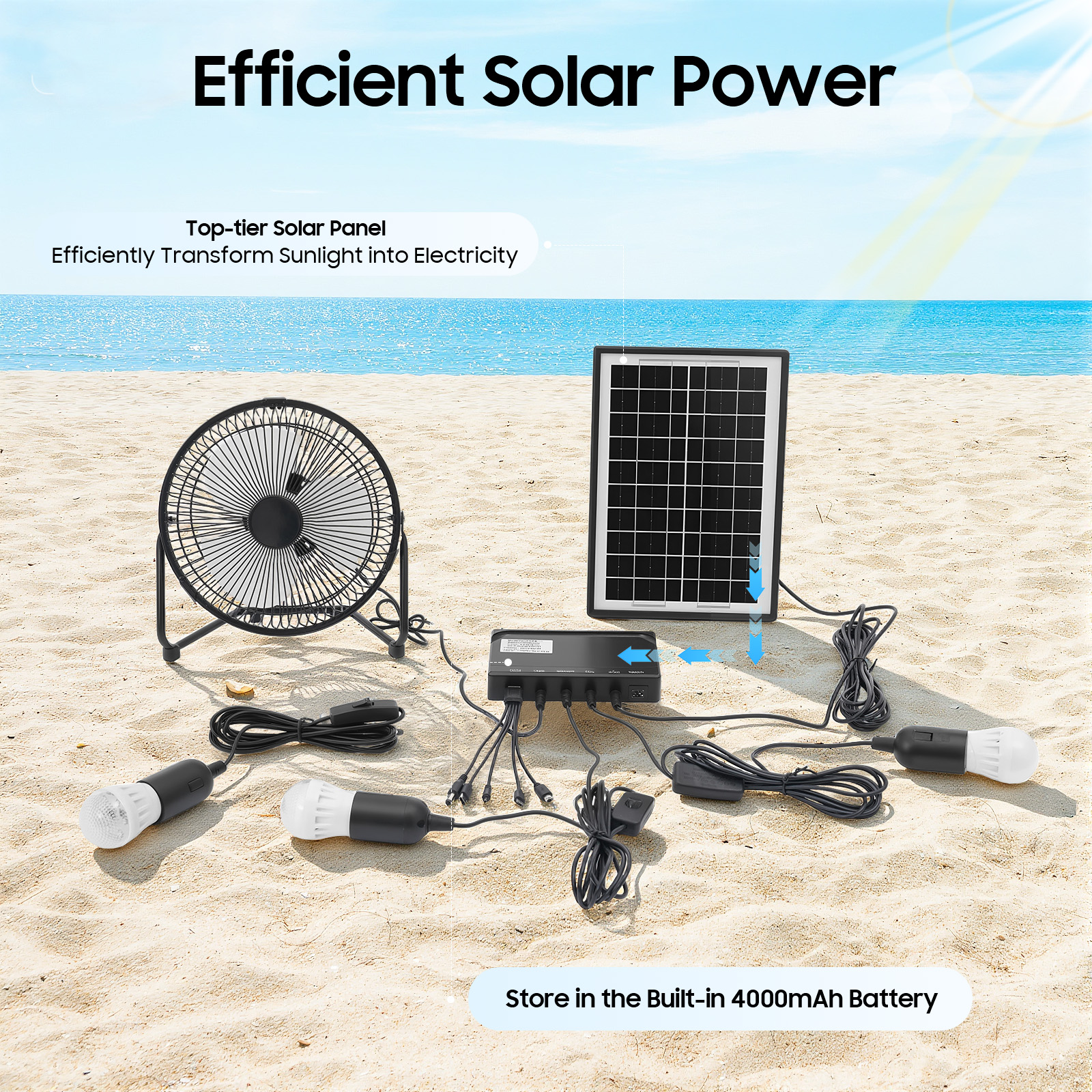 100-240V Solar Fan And Lamp Ki - огляд і ціна Gardening Tools Bundle