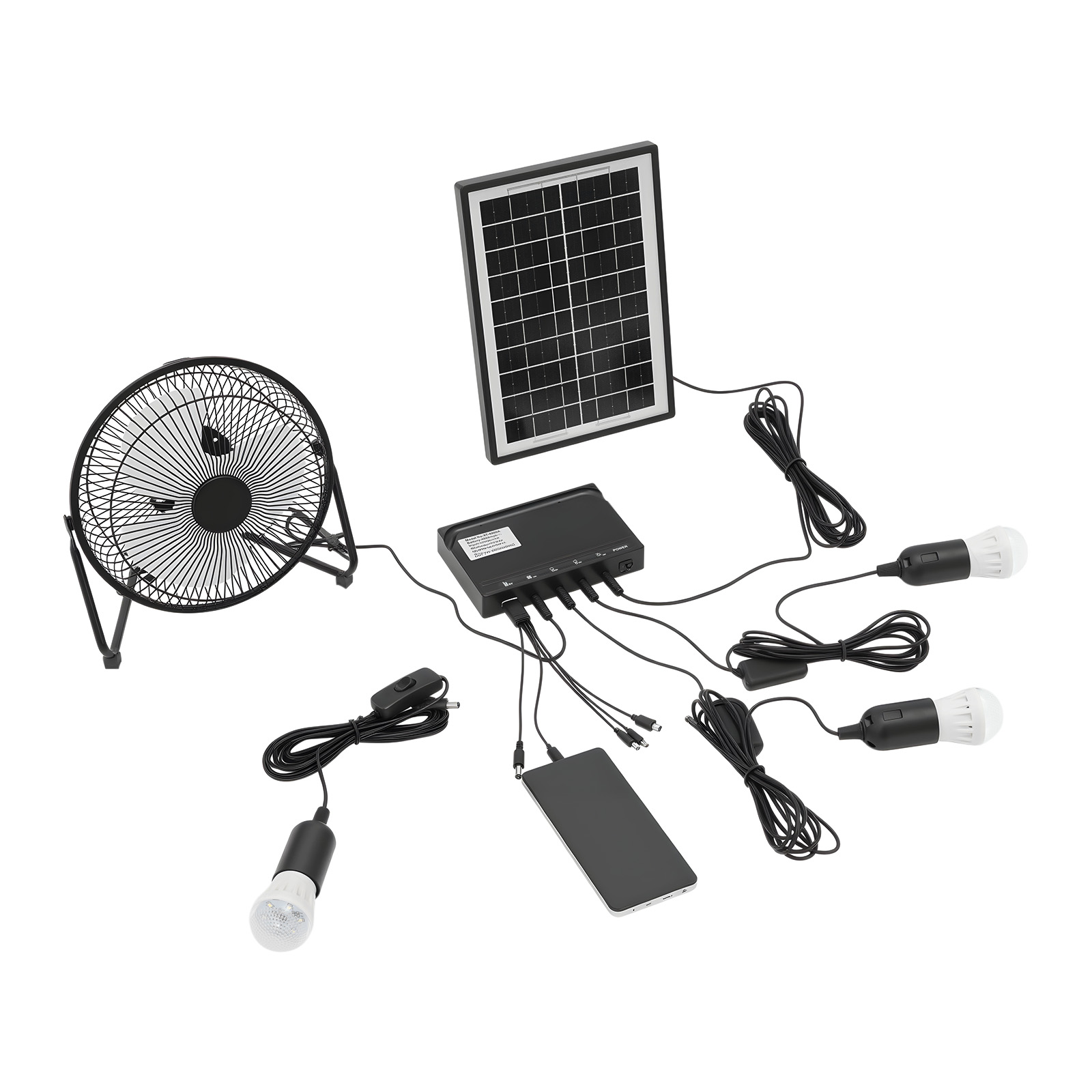 100-240V Solar Fan And Lamp Ki - огляд і ціна Gardening Tools Bundle