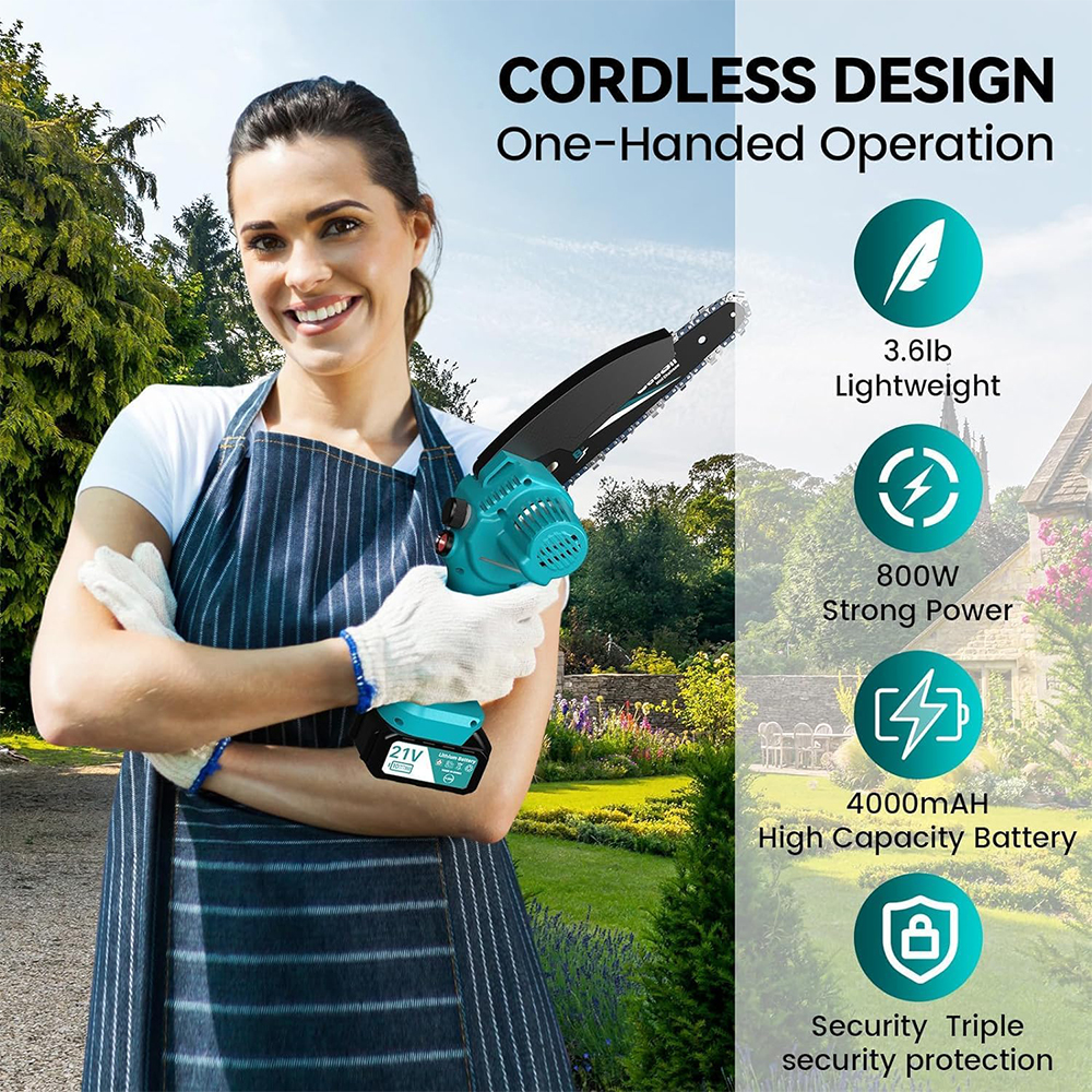 SEESII 8'' Mini Cordless Chain - огляд і ціна Gardening Tools Battery Powered