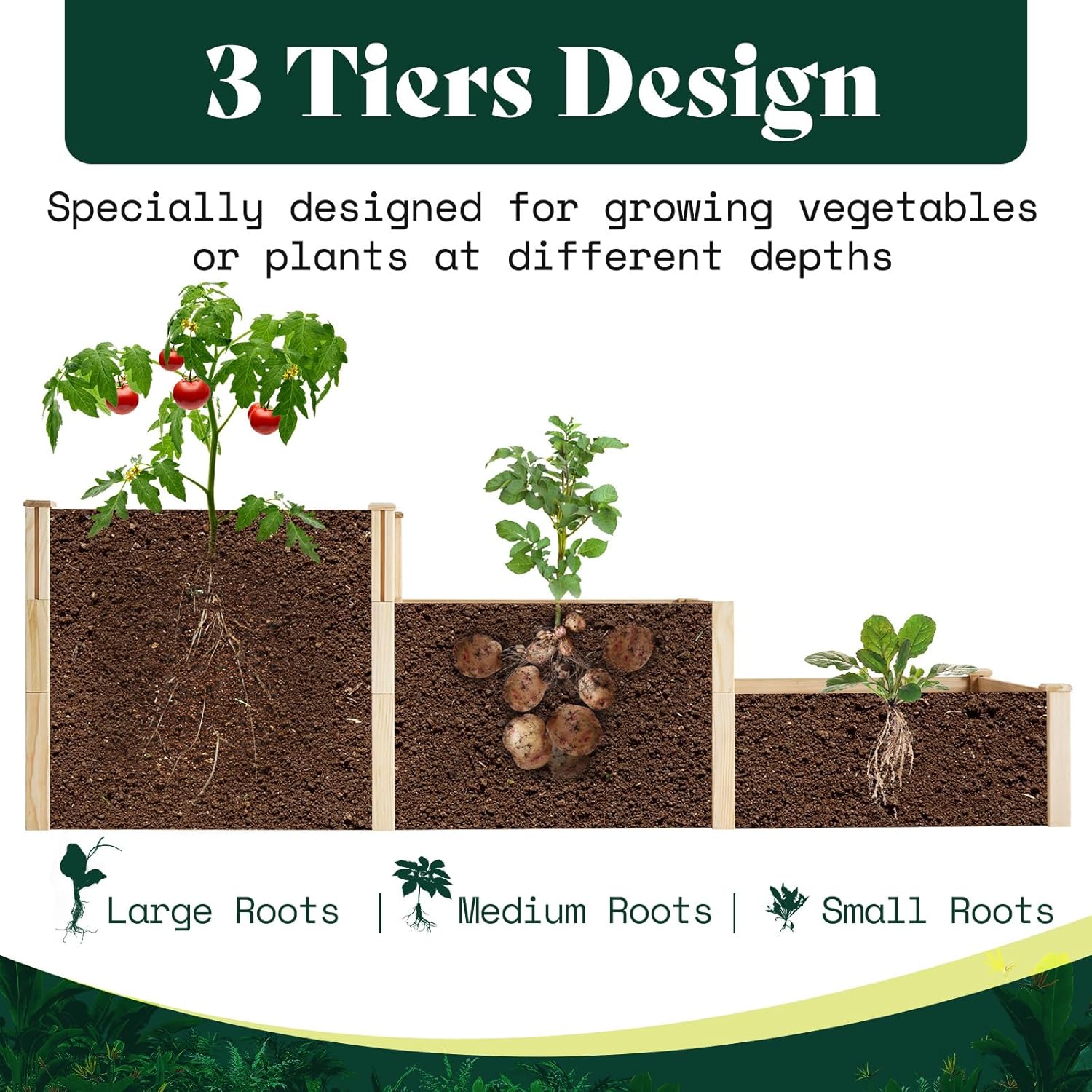 3 Tier Raised Garden Bed for O - огляд і ціна Gardening Tools Wooden
