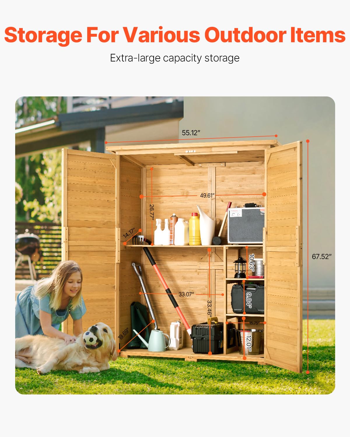 Large Wooden Outdoor Storage S - огляд і ціна Gardening Tools Wooden