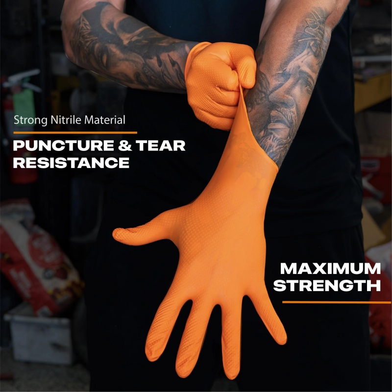 Heavy Duty Orange Nitrile Glov - огляд і ціна Gardening Tools Gloves