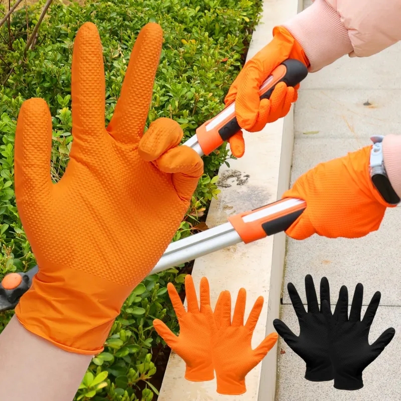 Heavy Duty Orange Nitrile Glov - огляд і ціна Gardening Tools Gloves