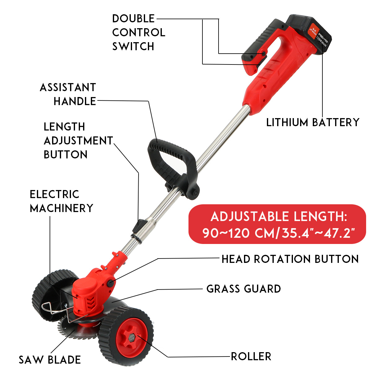 1880W Electric Grass Trimmer C - огляд і ціна Gardening Tools Battery Powered