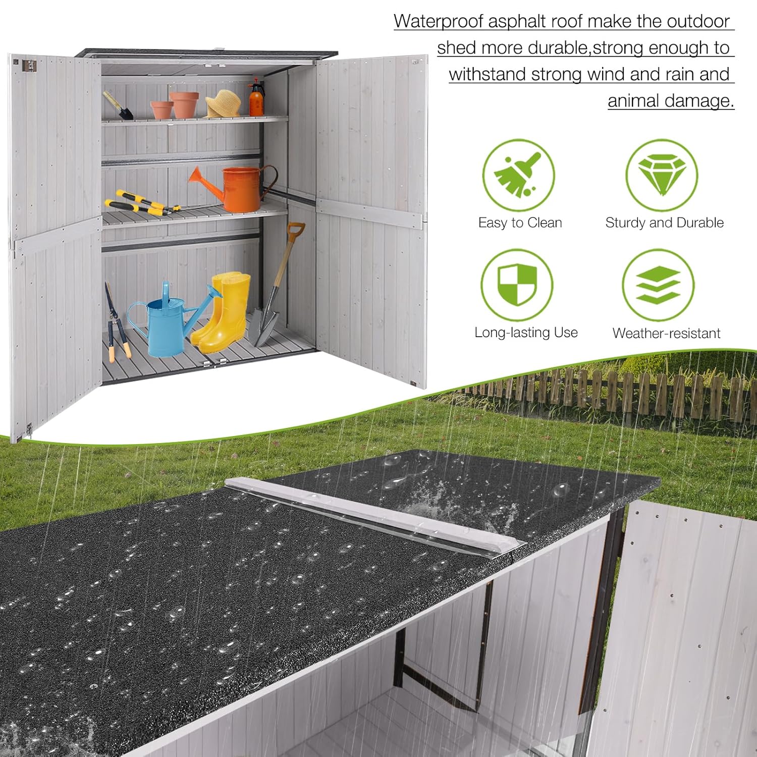 Outdoor Cabinet Storage Shed w - огляд і ціна Gardening Tools Wooden