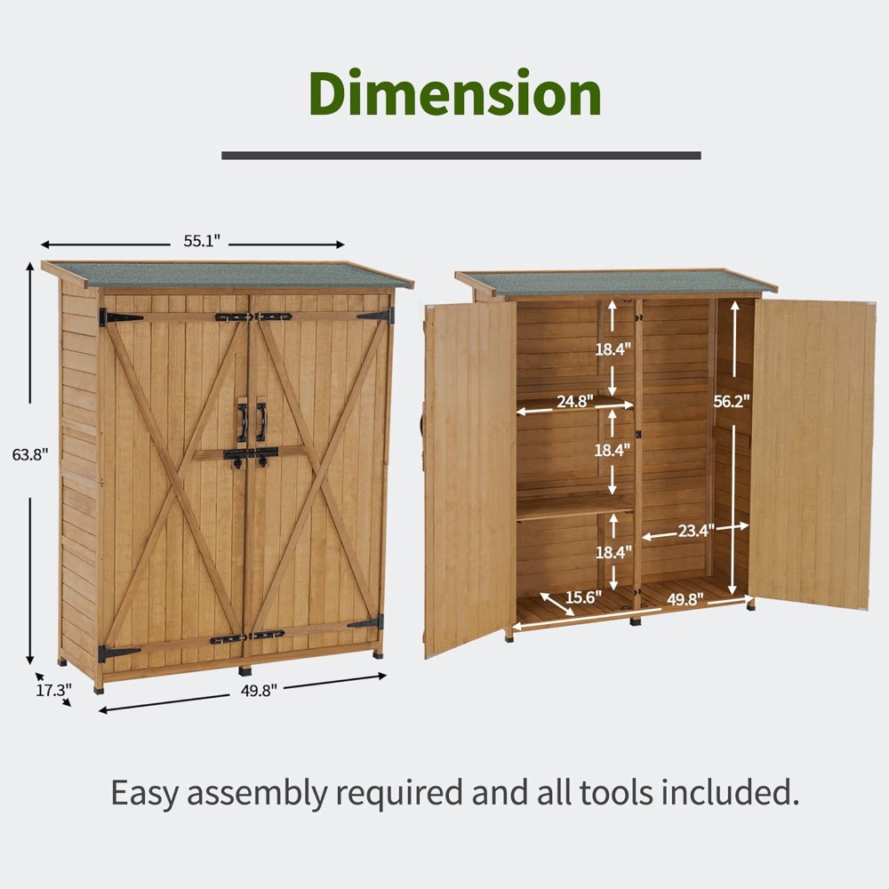 Outdoor Storage Cabinet with S - огляд і ціна Gardening Tools Wooden